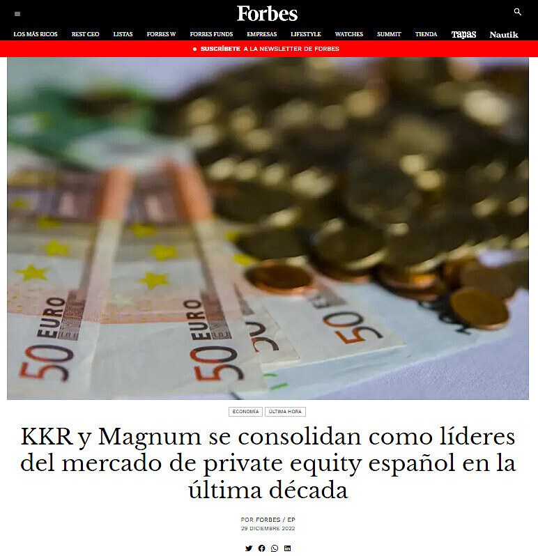 KKR y Magnum se consolidan como lderes del mercado de private equity espaol en la ltima dcada